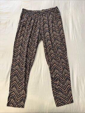 Design Lab Lord & Taylor Chevron Print Lounge Pants - Black, Beige, Navy